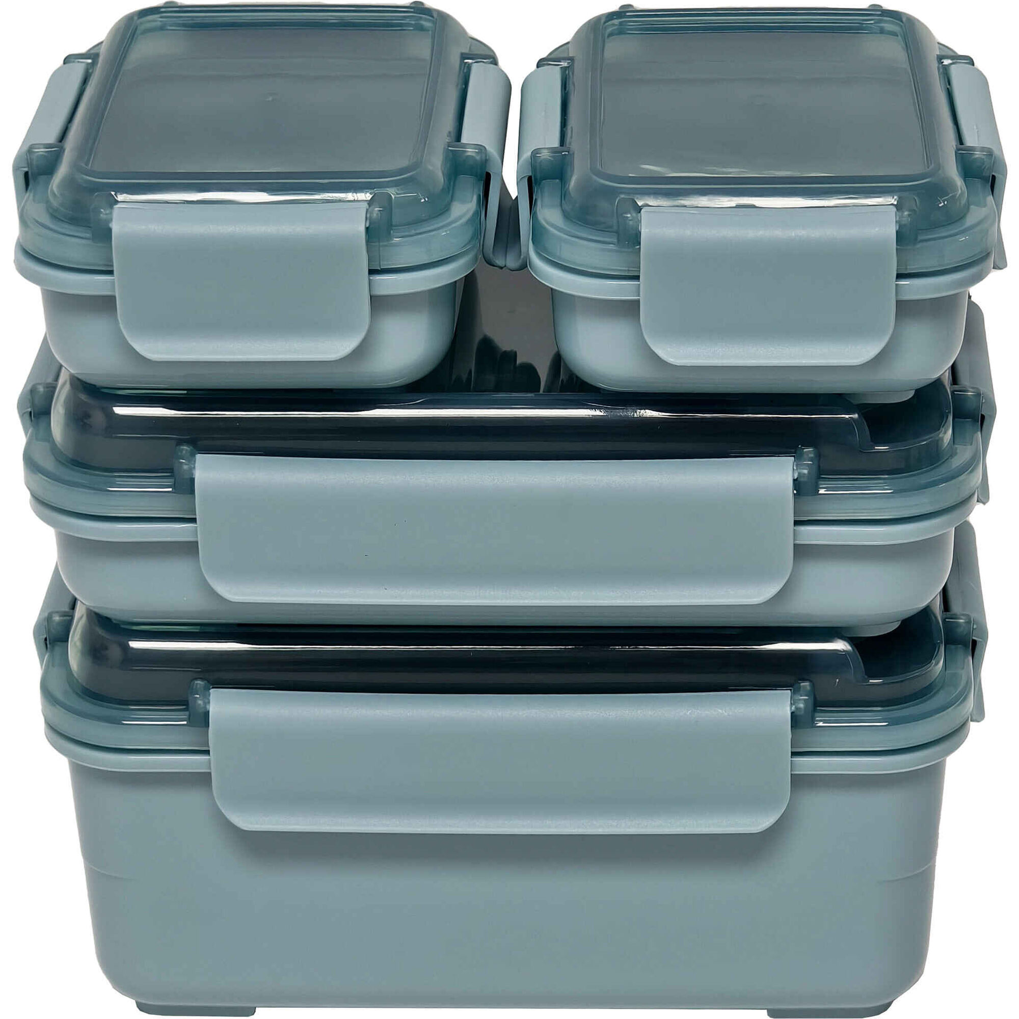 Conjunto 4 Caixas com Lock Azul Kasa