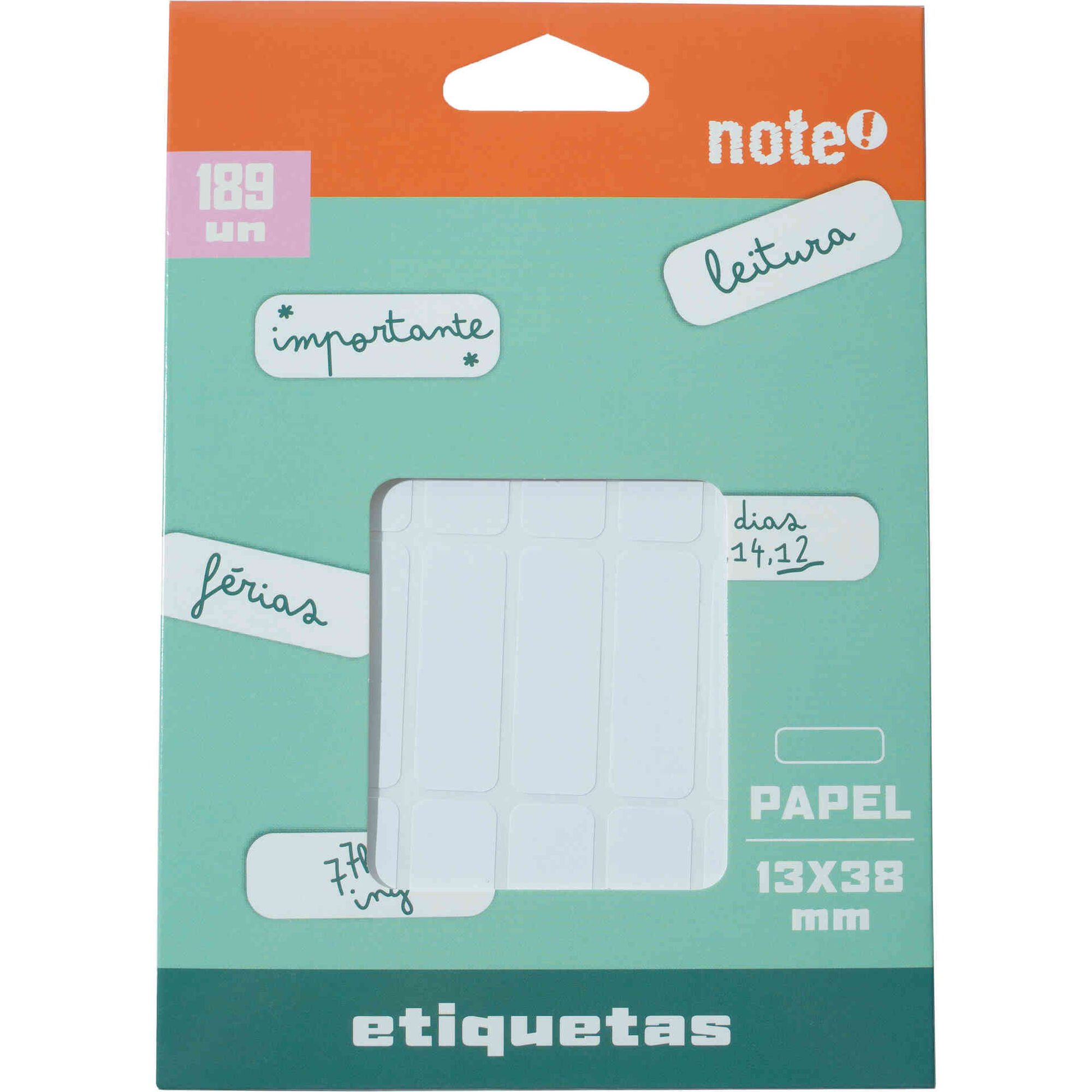 Conjunto 189 Etiquetas Adesivas 13x38mm Note!