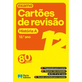 Cart&otilde;es de Revis&atilde;o - Livro Hist&oacute;ria A - 12.&ordm; Ano