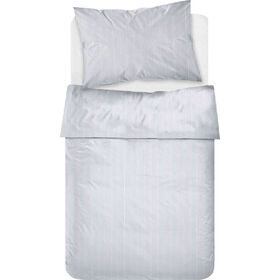 Conjunto Lençóis Algodão 260x280cm Risca Cinza