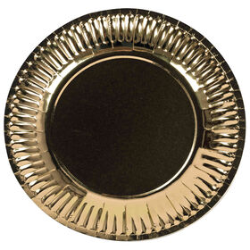 Pratos Sobremesa Papel 18cm Dourados