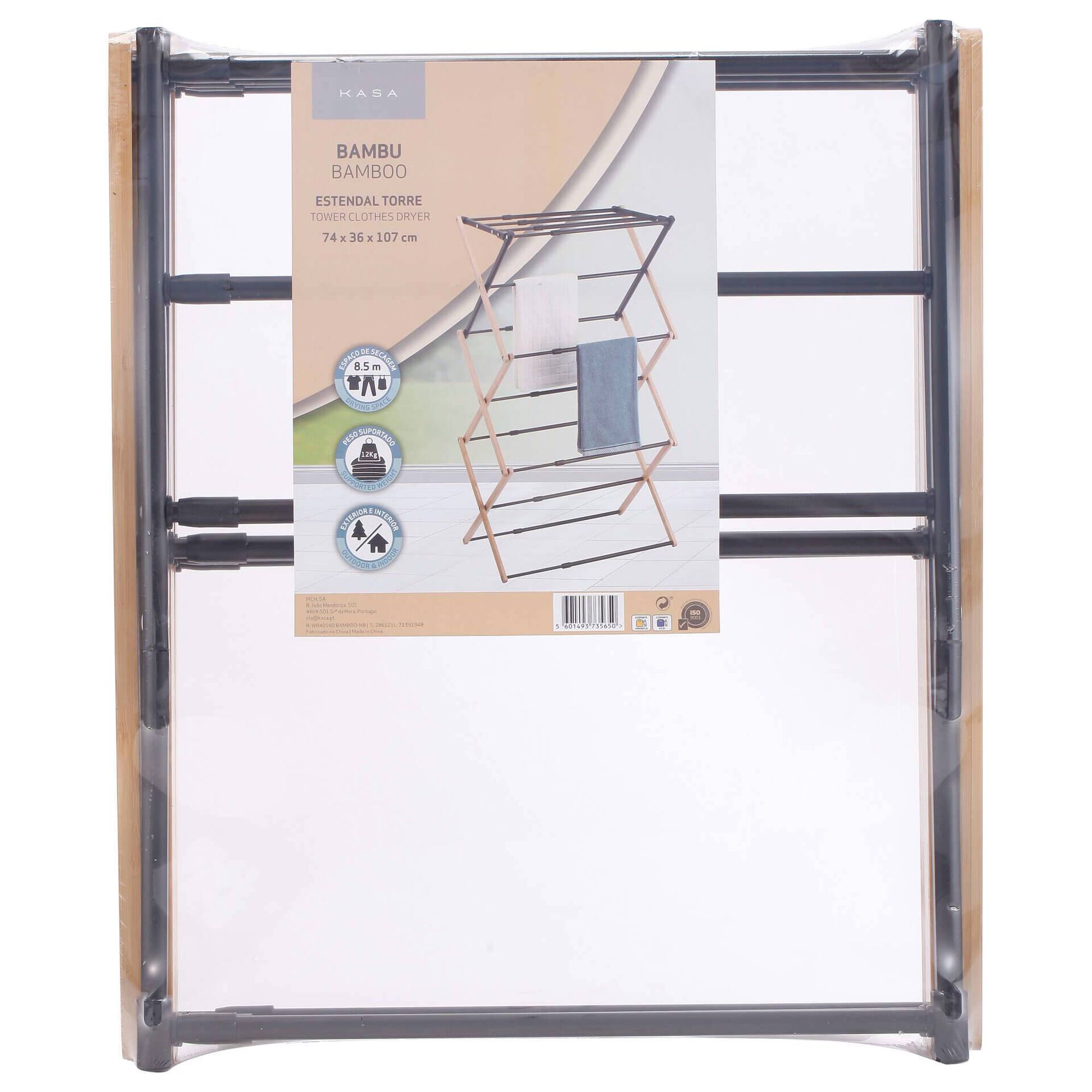 Estendal Extens&iacute;vel Ch&atilde;o Torre Bambu 8,5m Kasa