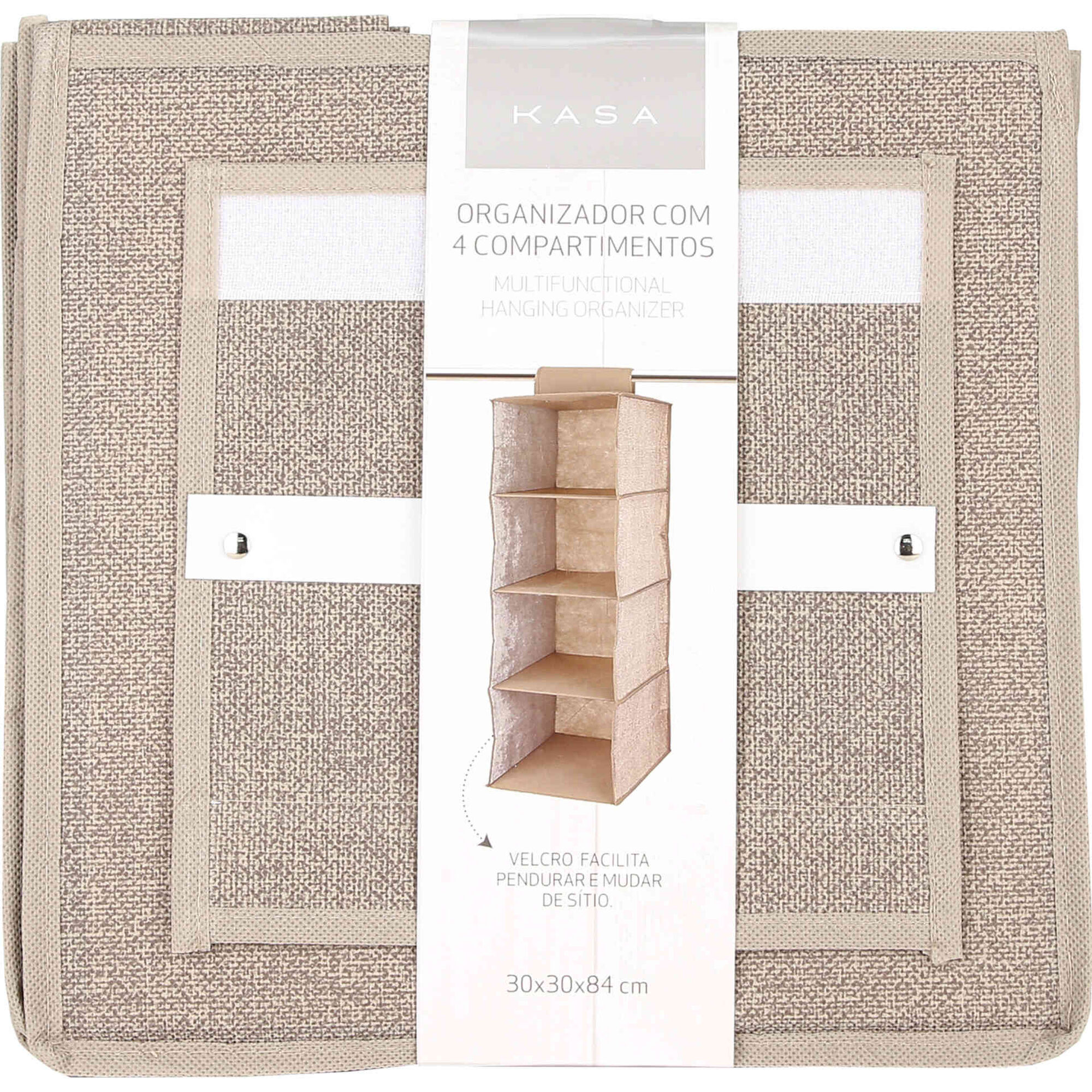 Organizador Armário com 4 Divisórias Bege