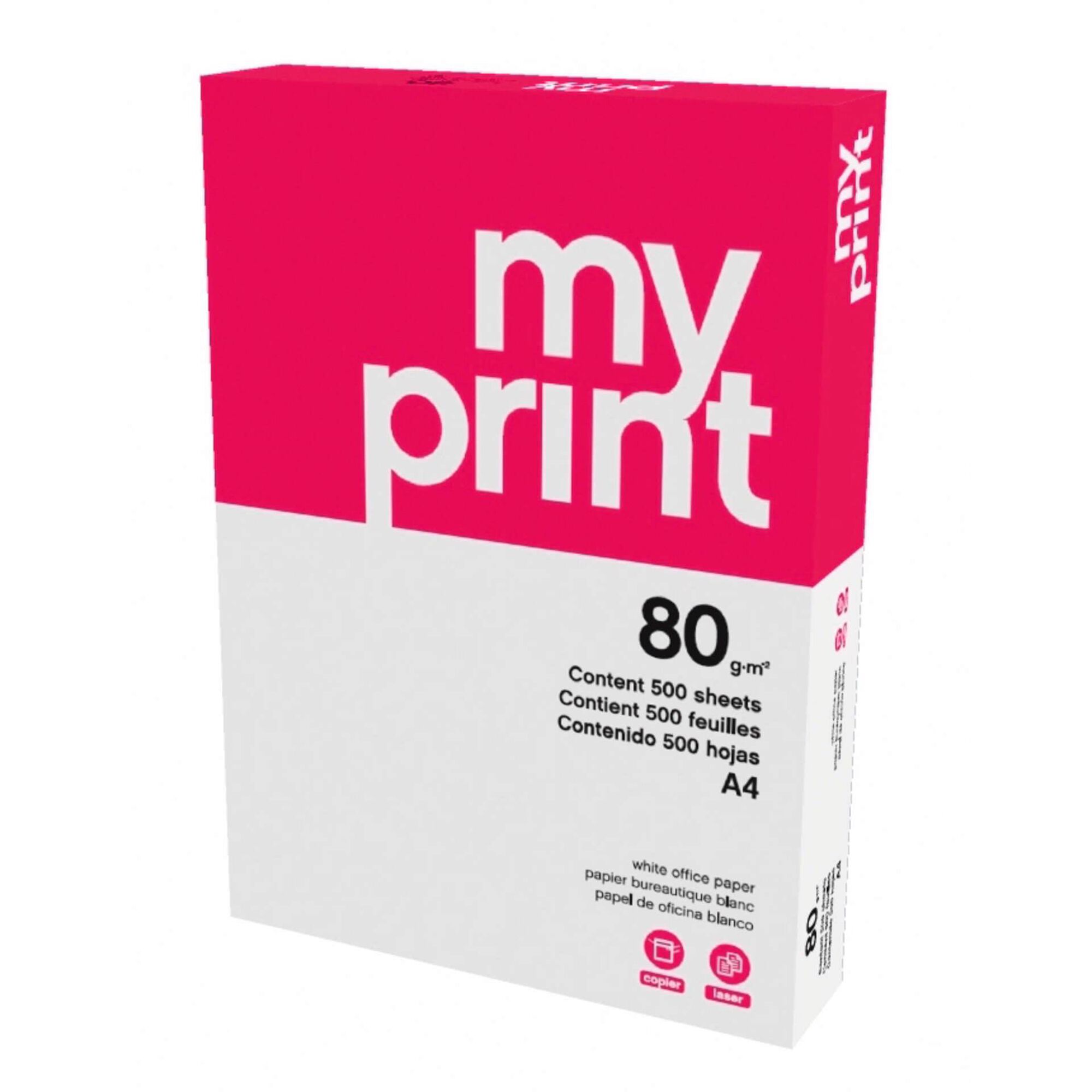 Resma de Papel de Impressão A4 5 x 500 Folhas 80g/m2