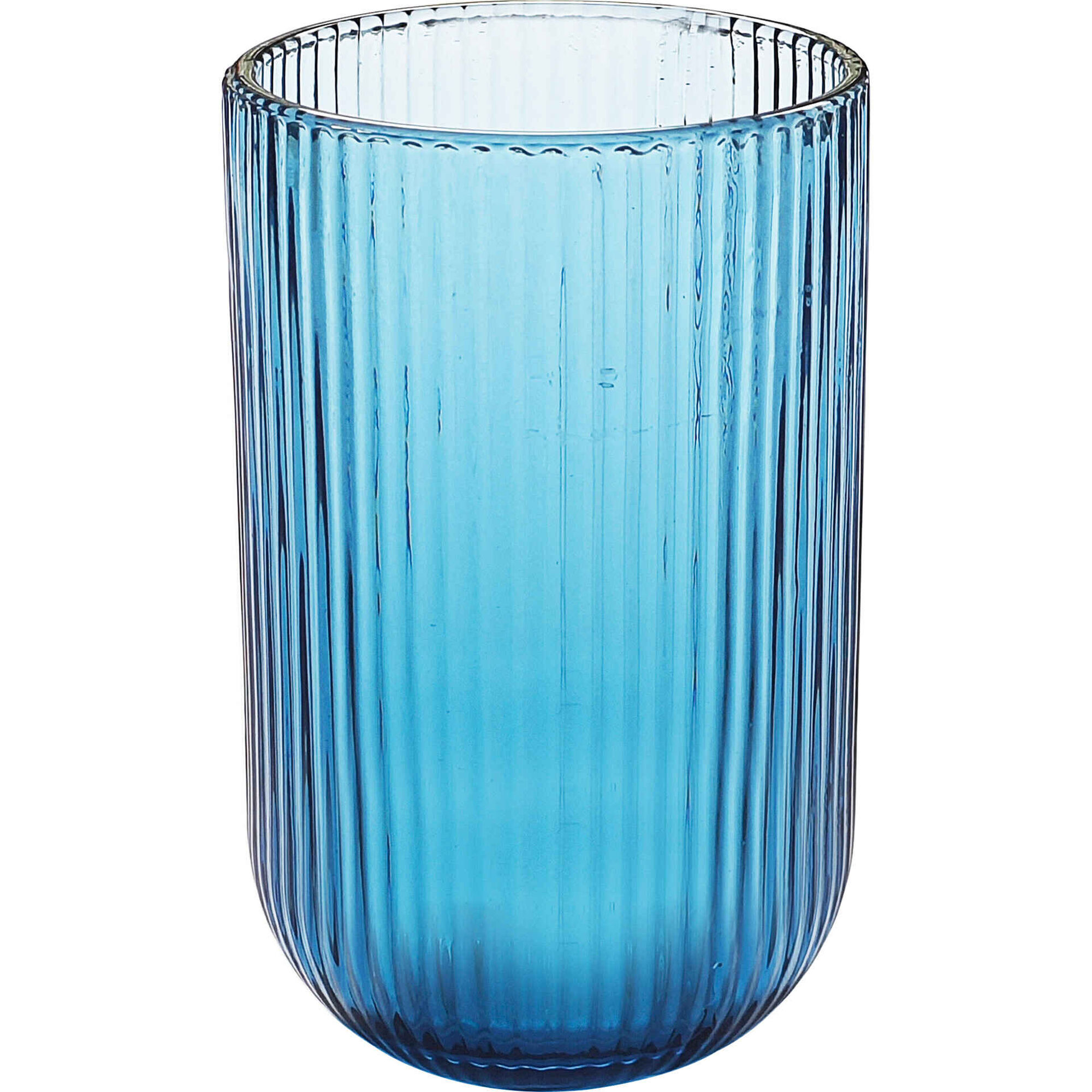 Copo Alto Vidro 42cl Canelado Azul Copo Alto Vidro 42cl Canelado Azul