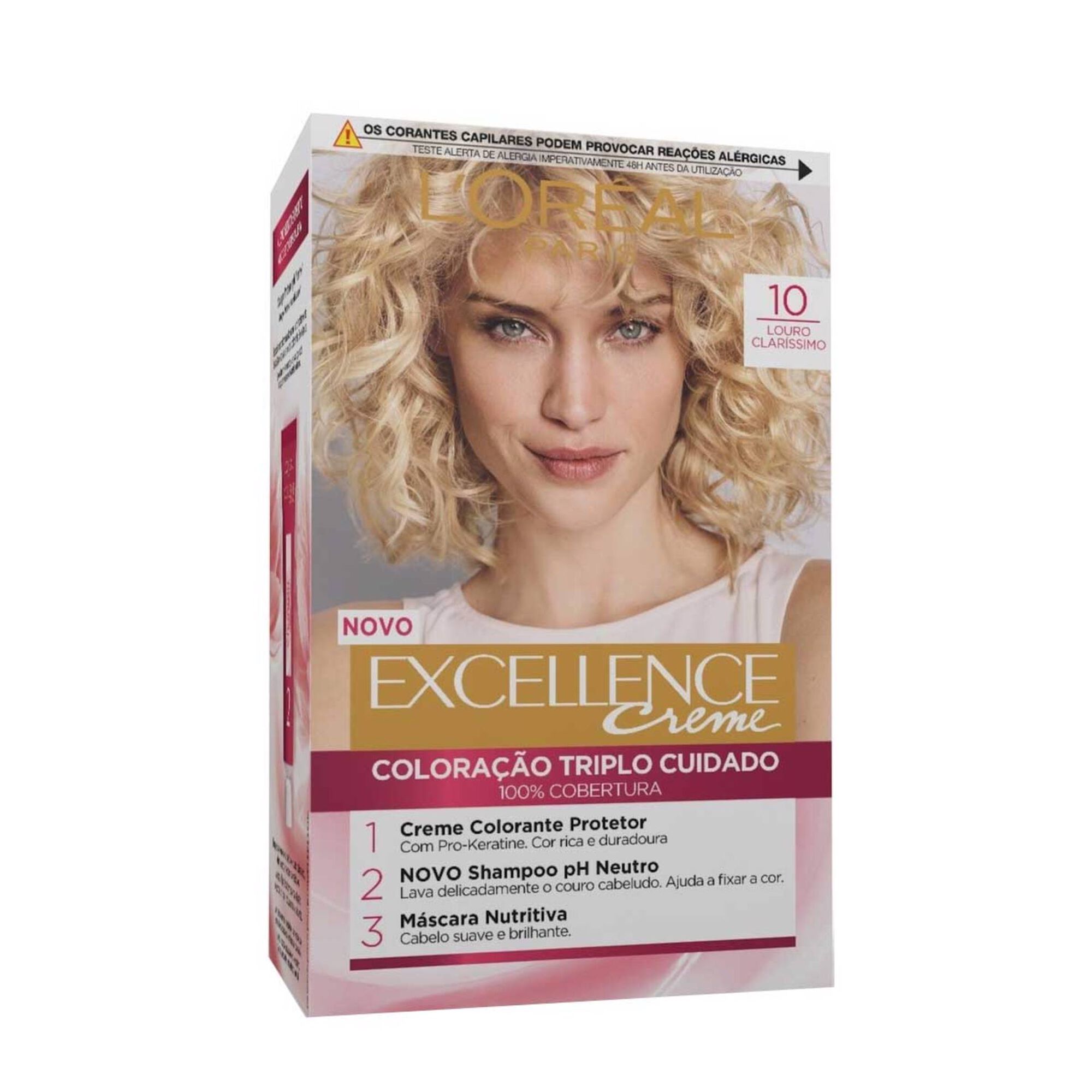 Coloração Permanente Excellence Creme Louro Claríssimo 10 Coloração Permanente Excellence Creme Louro Claríssimo 10