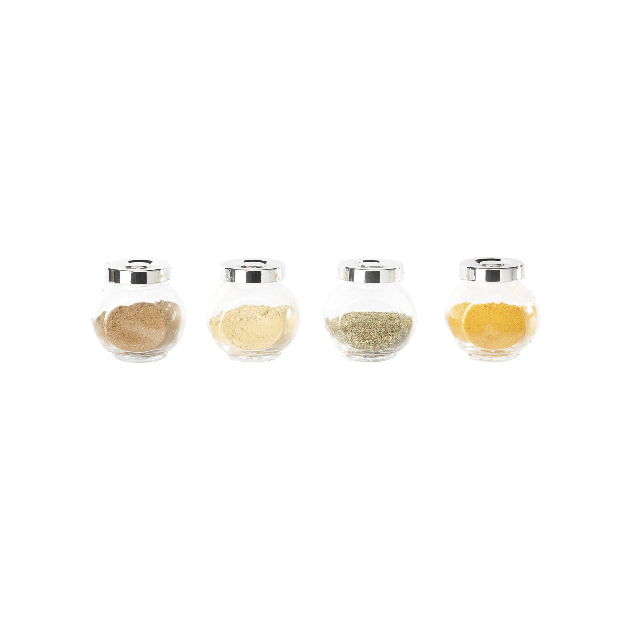 Conjunto 4 Frascos Cozinha Vidro 184ml Basic