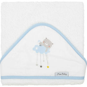 Toalha Banho 75x75cm Urso Nuvem Azul