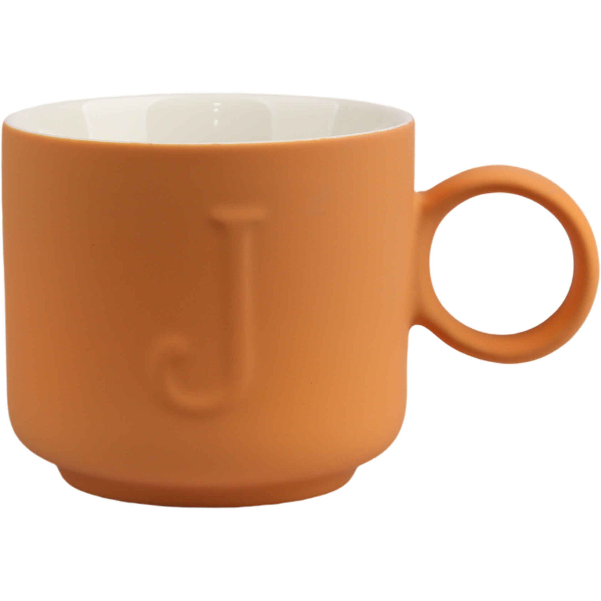 Caneca 360ml Letra J Laranja Kasa