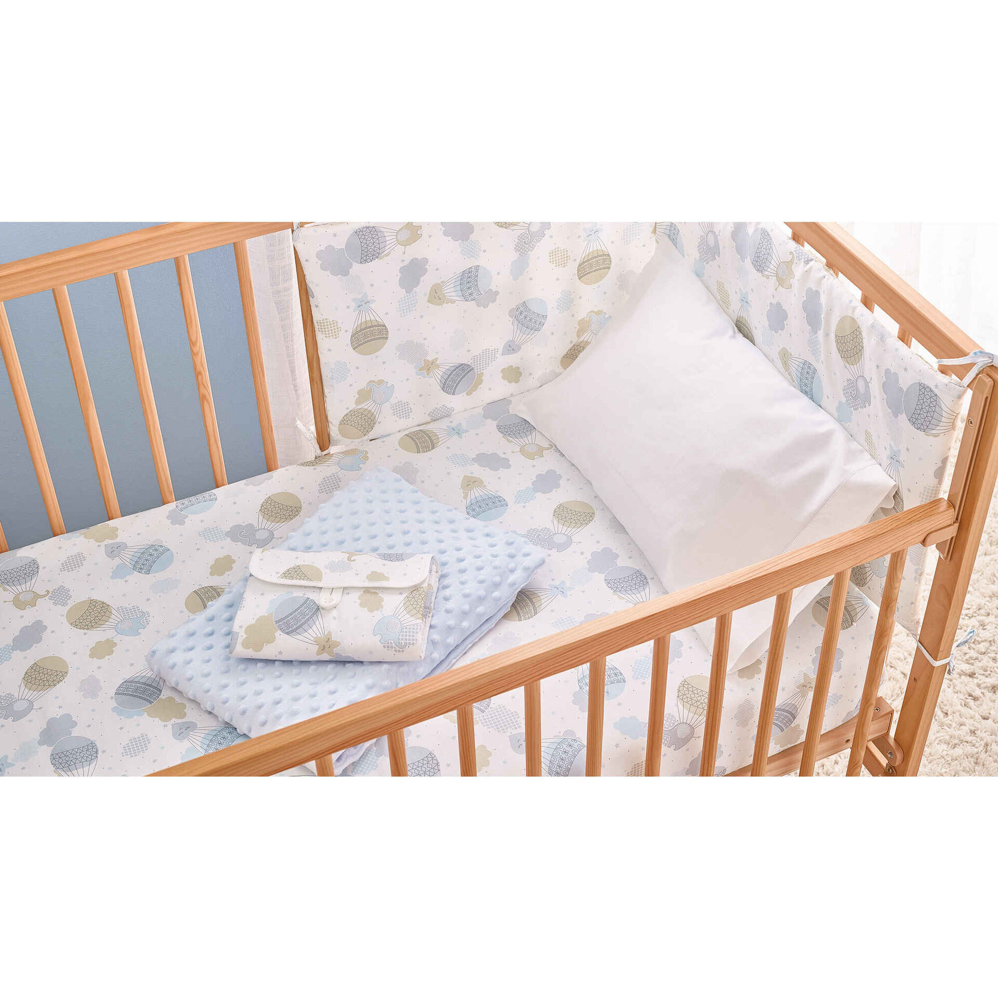 Edredão + Resguardo Balões Azul