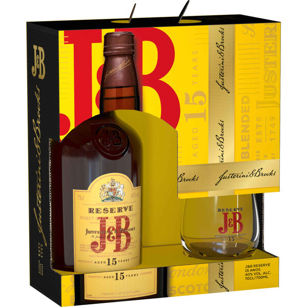J&B Whisky Scotch Reserve 15 Anos com Copo