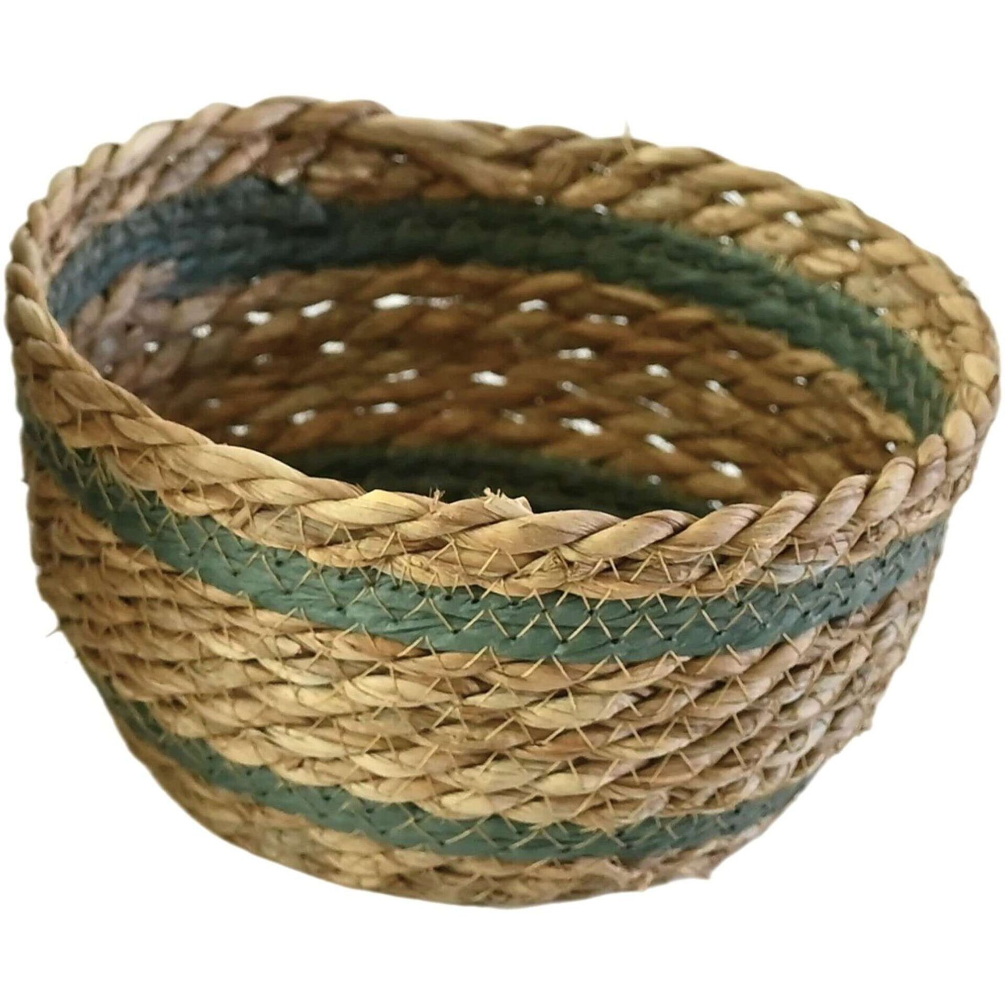 Cesto Redondo 3L Riscas Verde Kasa