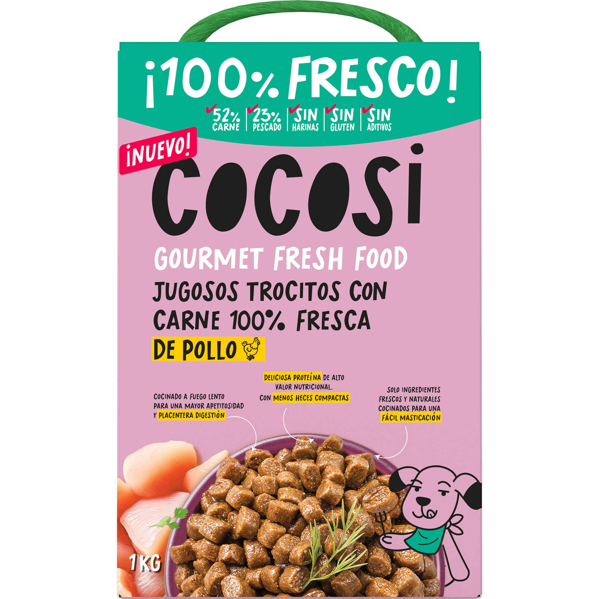 Comida Semi-h&uacute;mida para c&atilde;o Adulto Frango Cocosi