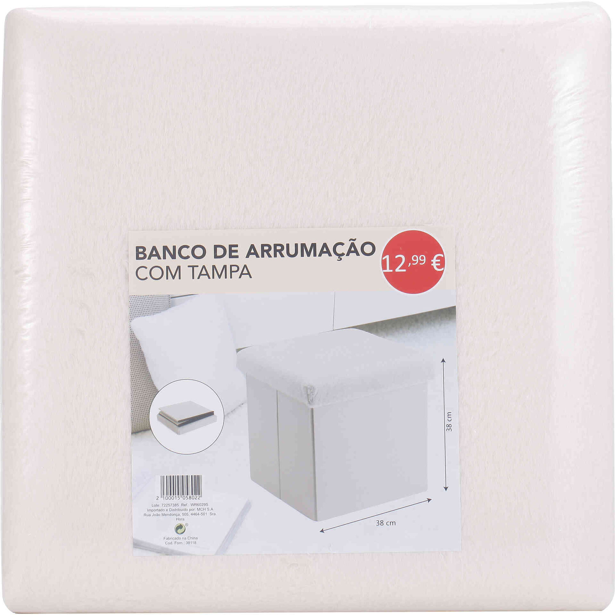 Banco de Arruma&ccedil;&atilde;o com Tampa 38x38cm Bazar&atilde;o