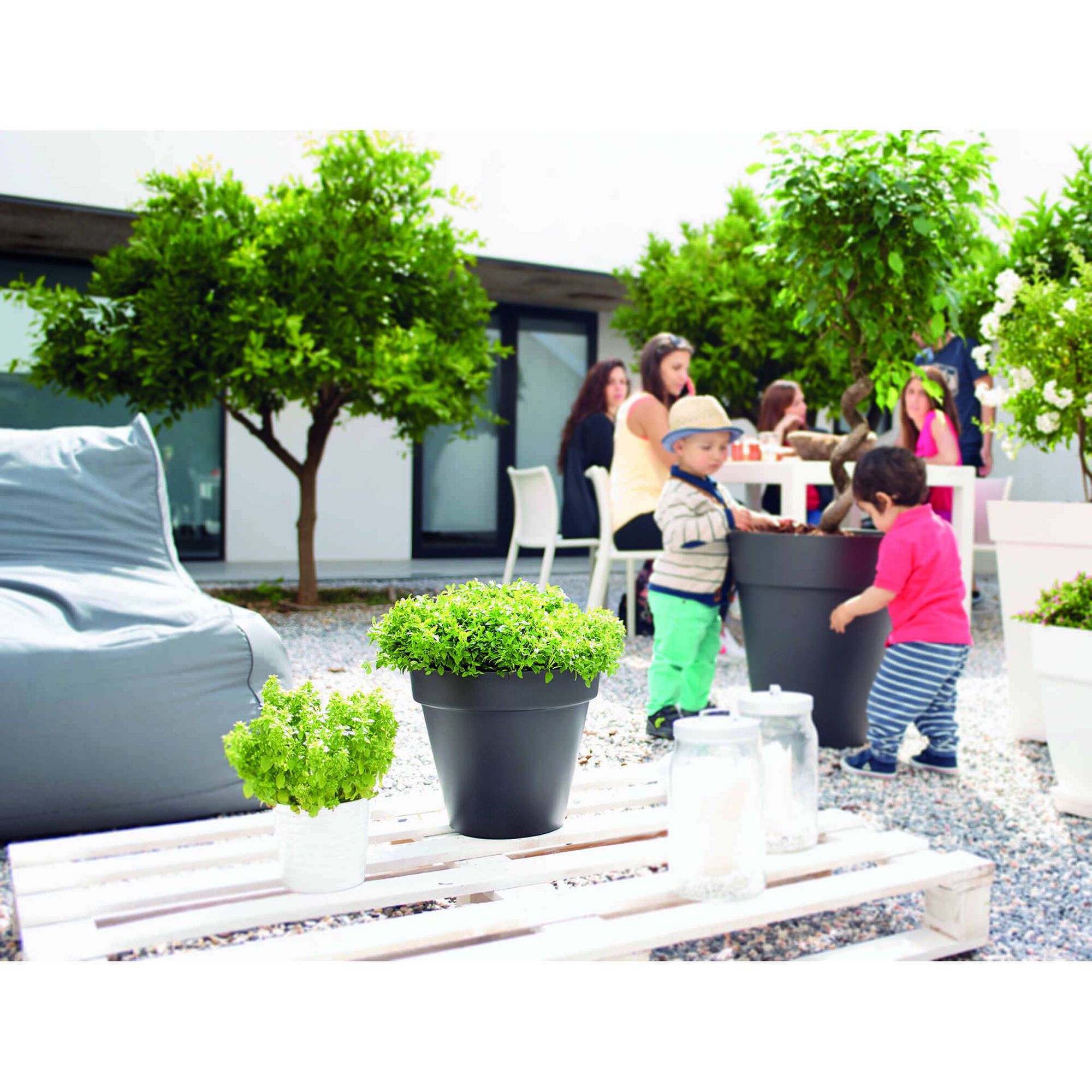 Vaso Redondo Plástico 14cm Branco