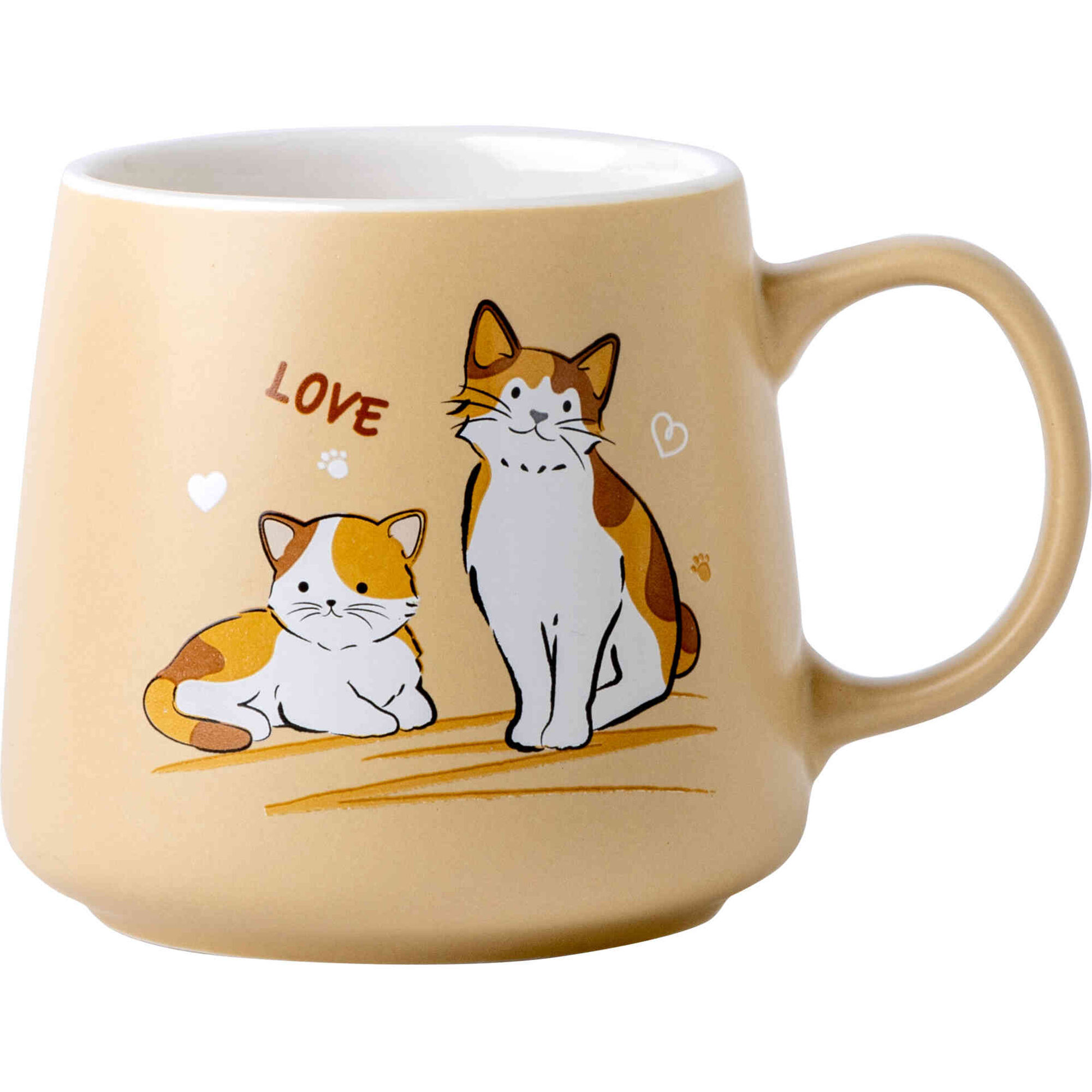Caneca 400ml Gatos Love Bege Kasa