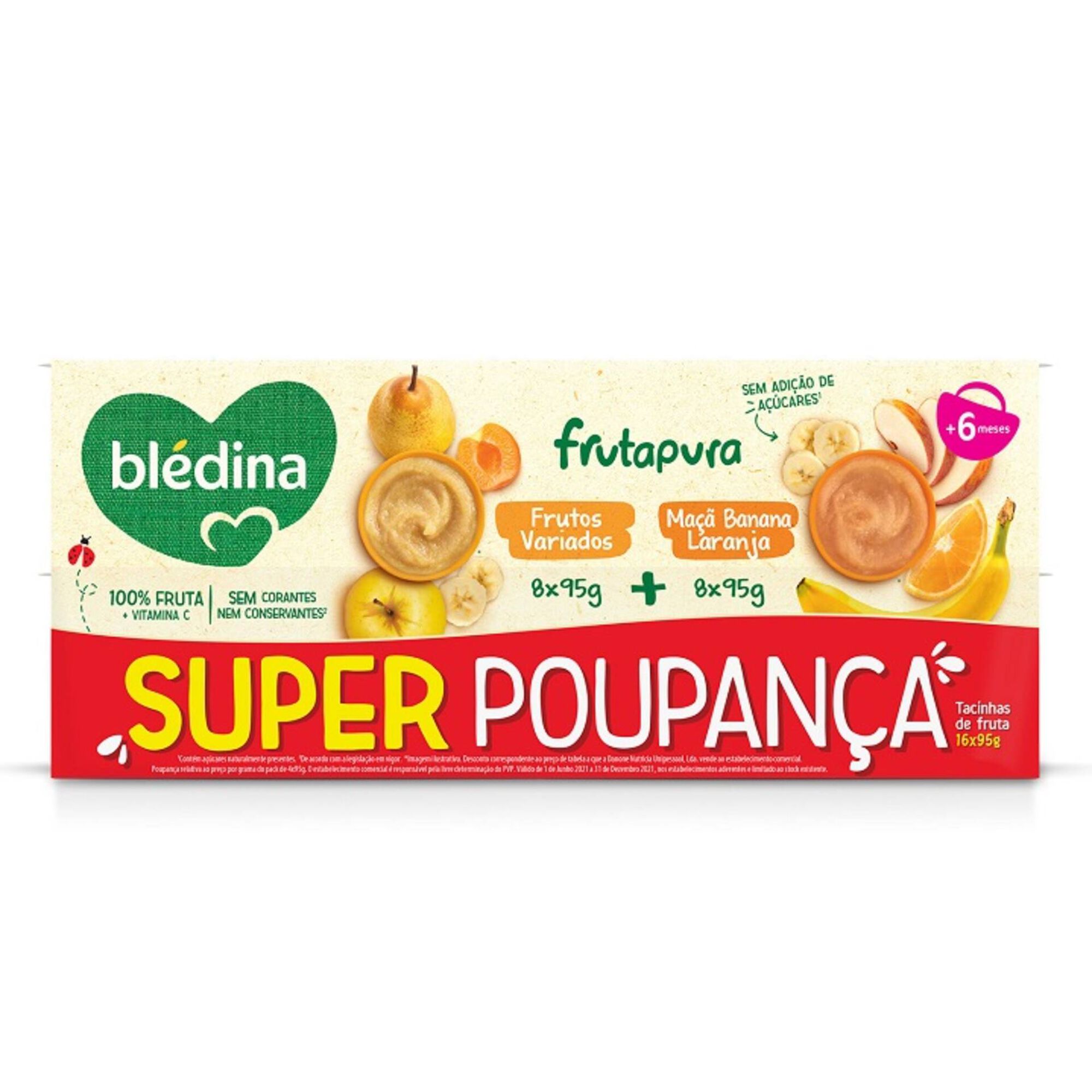 Pack Puré de Fruta Maçã, Laranja e Banana +6 Meses