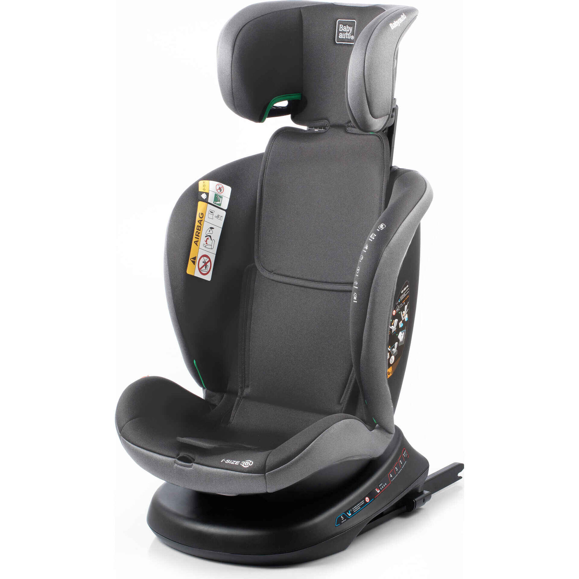Cadeira Auto I-Size 40-150cm Isofix Rotativa Rodia Fix Cinza Babyauto