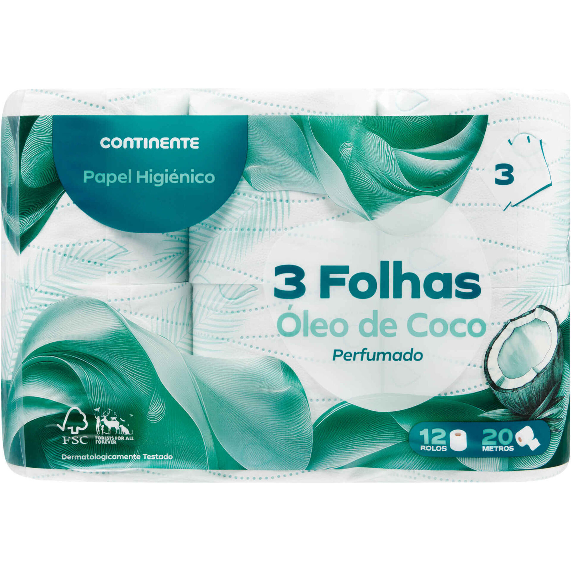 Papel Higi&eacute;nico 3 Folhas &Oacute;leo de Coco Perfumado