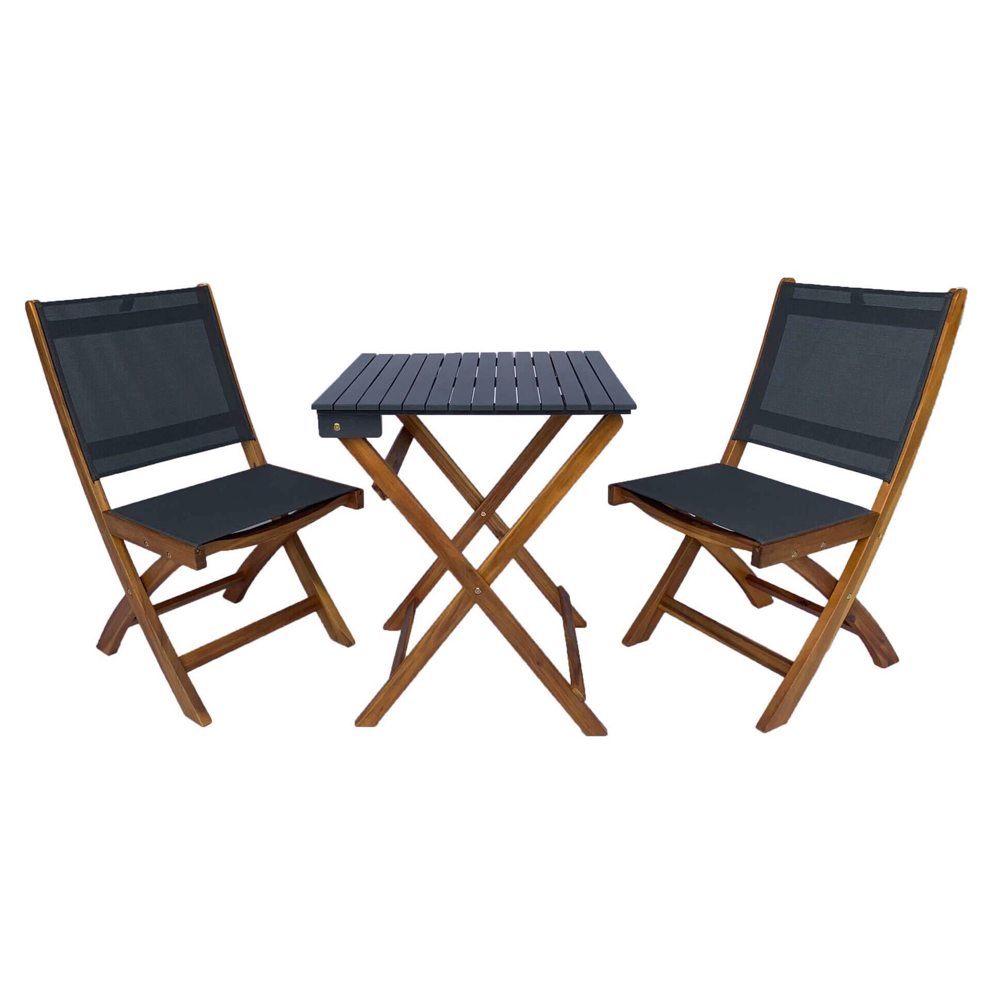 Conjunto Jardim 2 Lugares Madeira Ac&aacute;cia Kasa