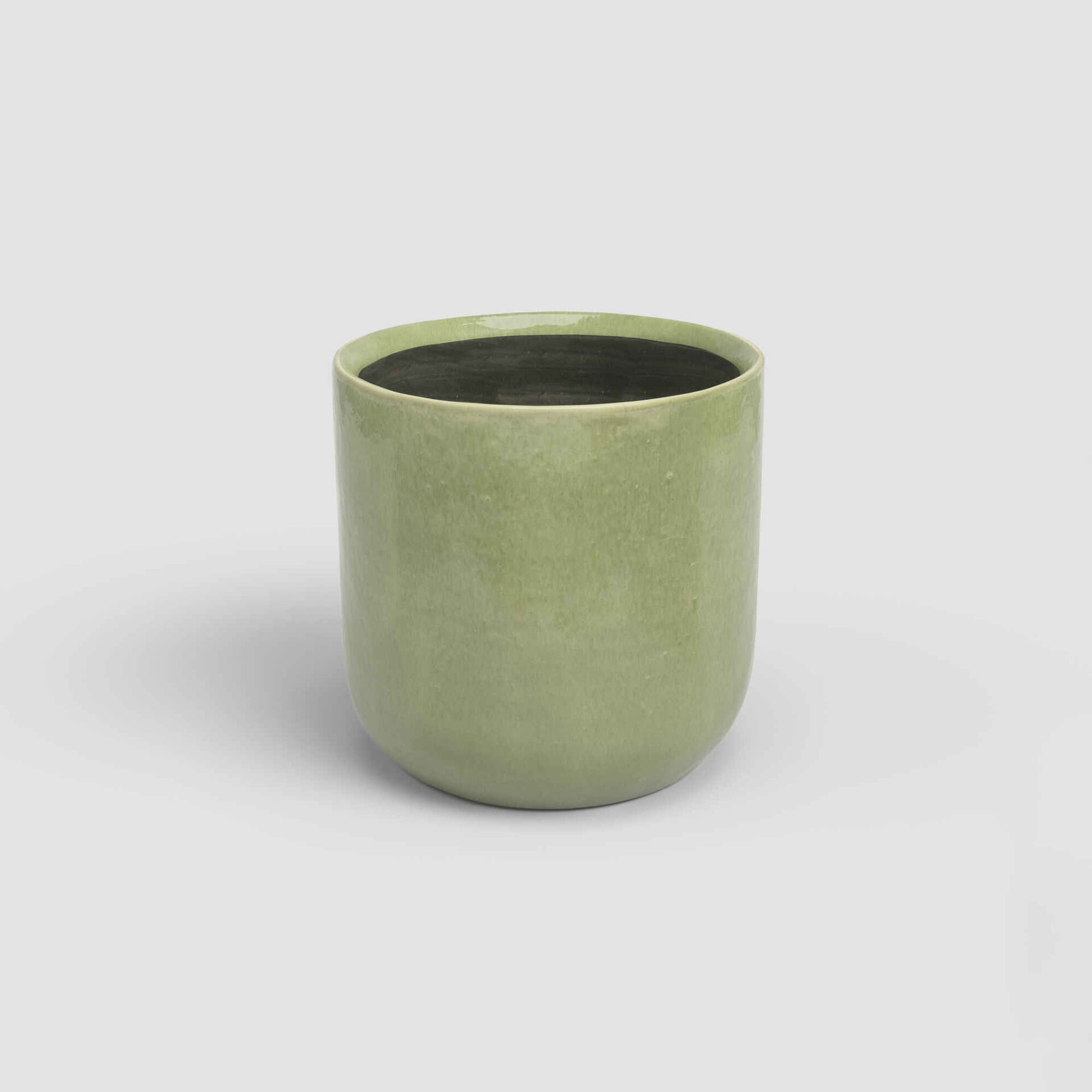 Vaso Redondo J&uacute;piter 16 cm Verde Cinza Artevasi