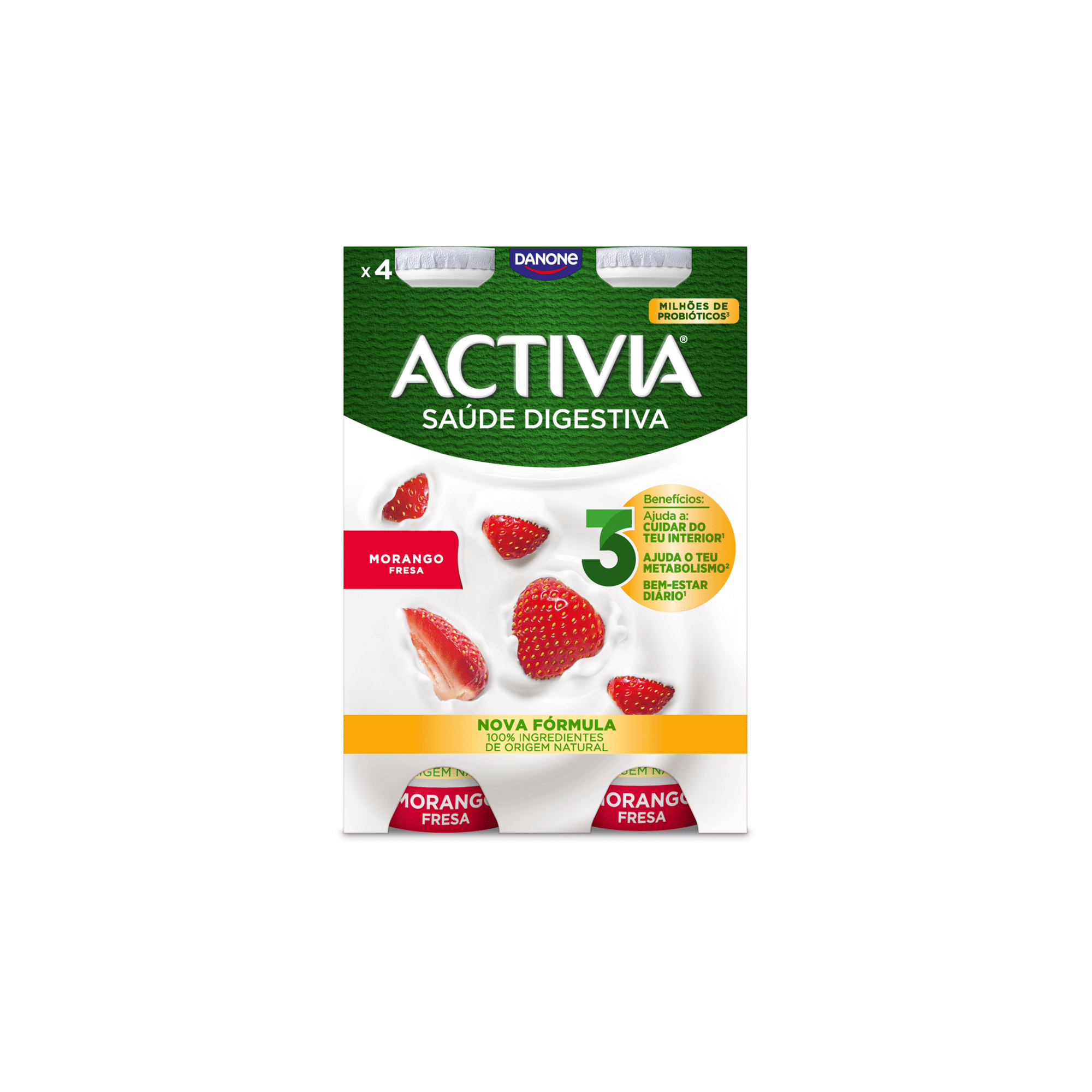 Iogurte L&iacute;quido Bifidus Morango Activia Danone