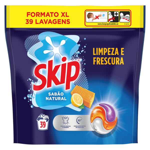 Detergente Máquina Roupa Cápsulas Sabão Natural Skip
