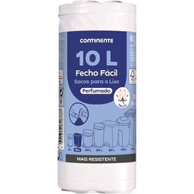 Sacos Lixo Fecho Fácil Perfumado Talco WC 10 lt