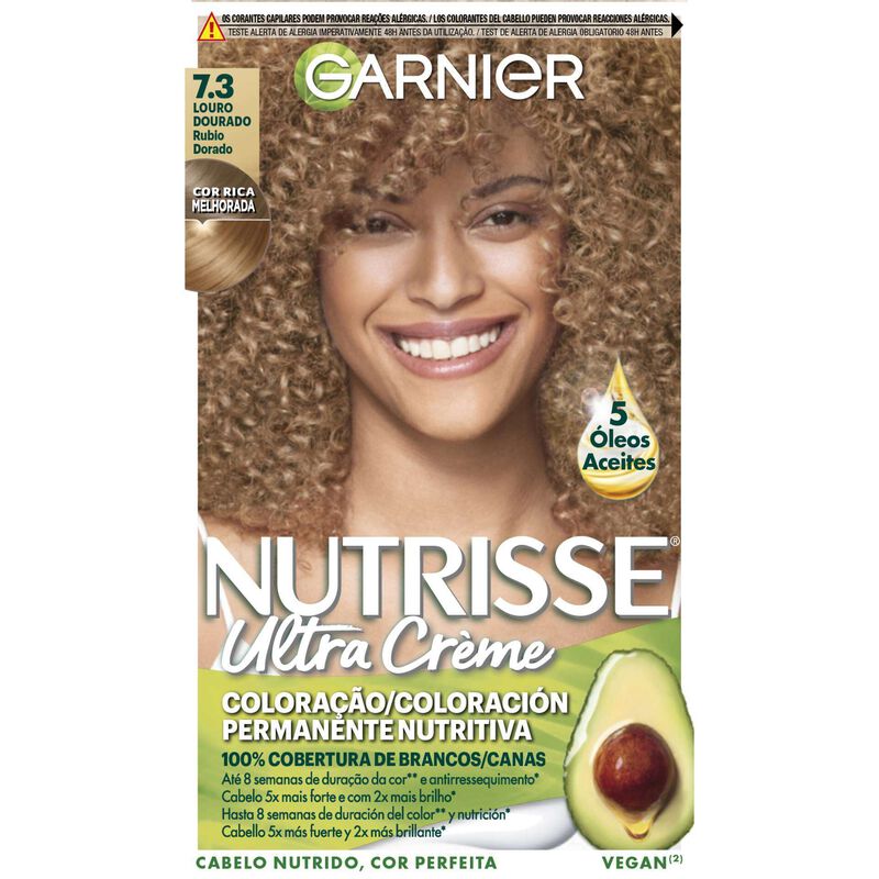 Coloração Permanente Louro Dourado 7.3 Garnier Nutrisse