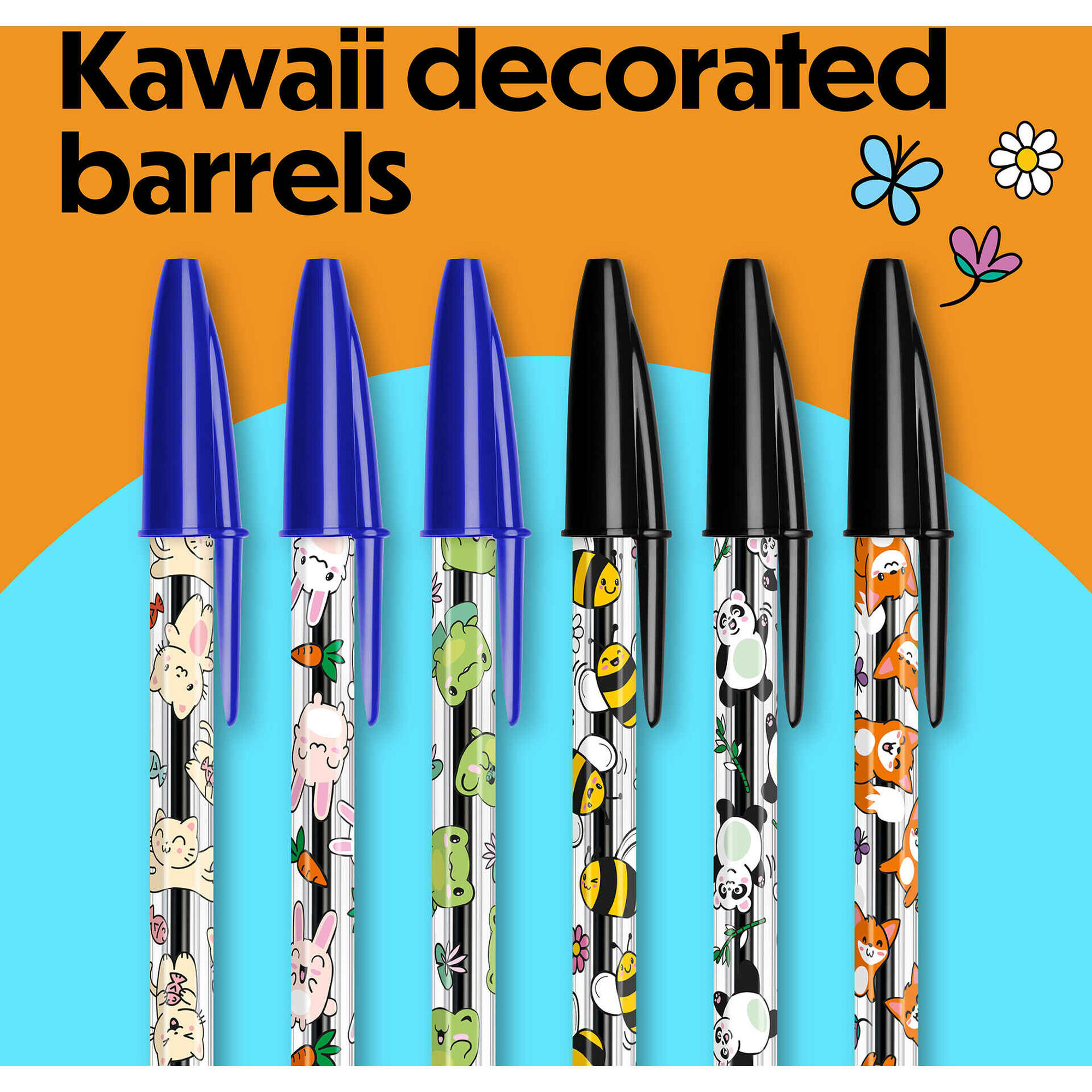 Esferogr&aacute;fica Cristal Decor Kawaii de Tinta Azul Bic