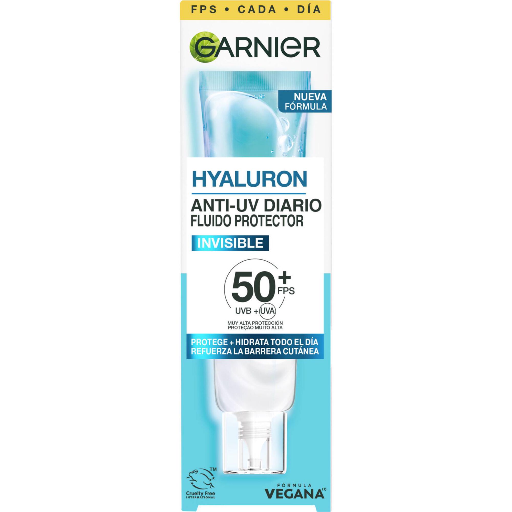 Creme de Dia Hyaluron Anti-UV Di&aacute;rio Invisible FPS 50+ Garnier