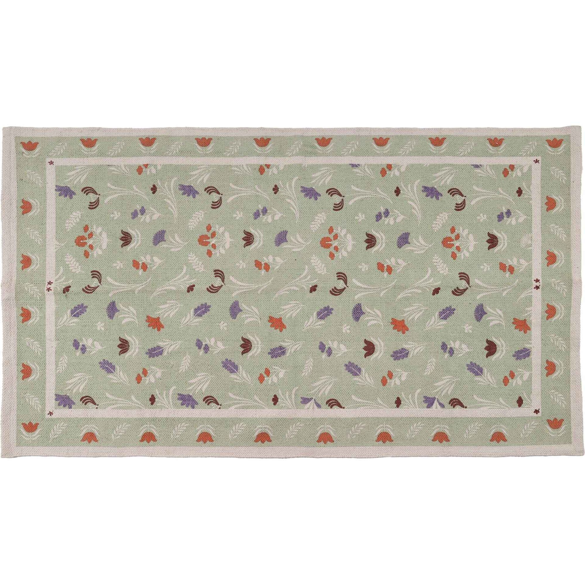 Tapete Flores 60x90cm Verde