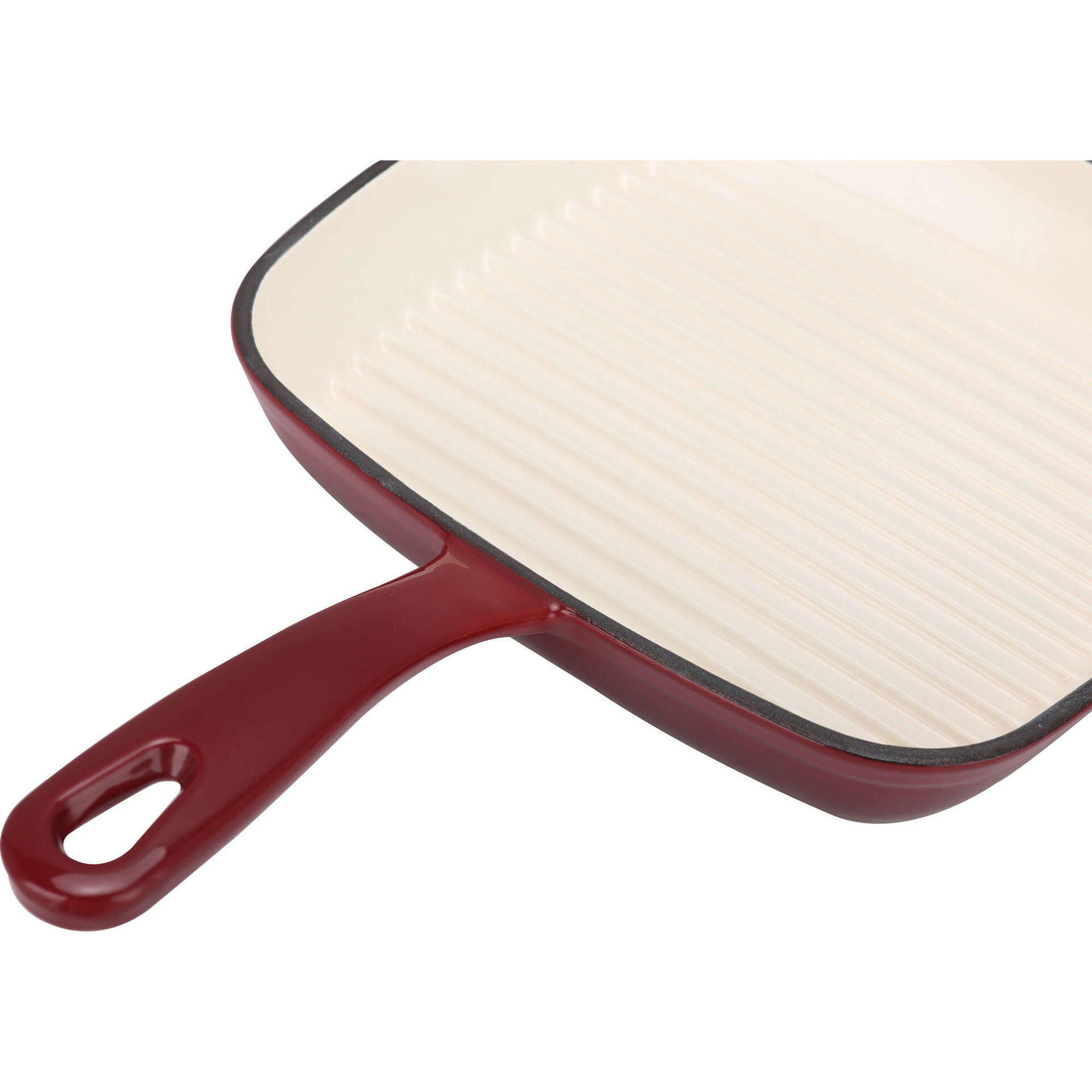 Grelhador Antiaderente Ferro Fundido 28cm Vermelho