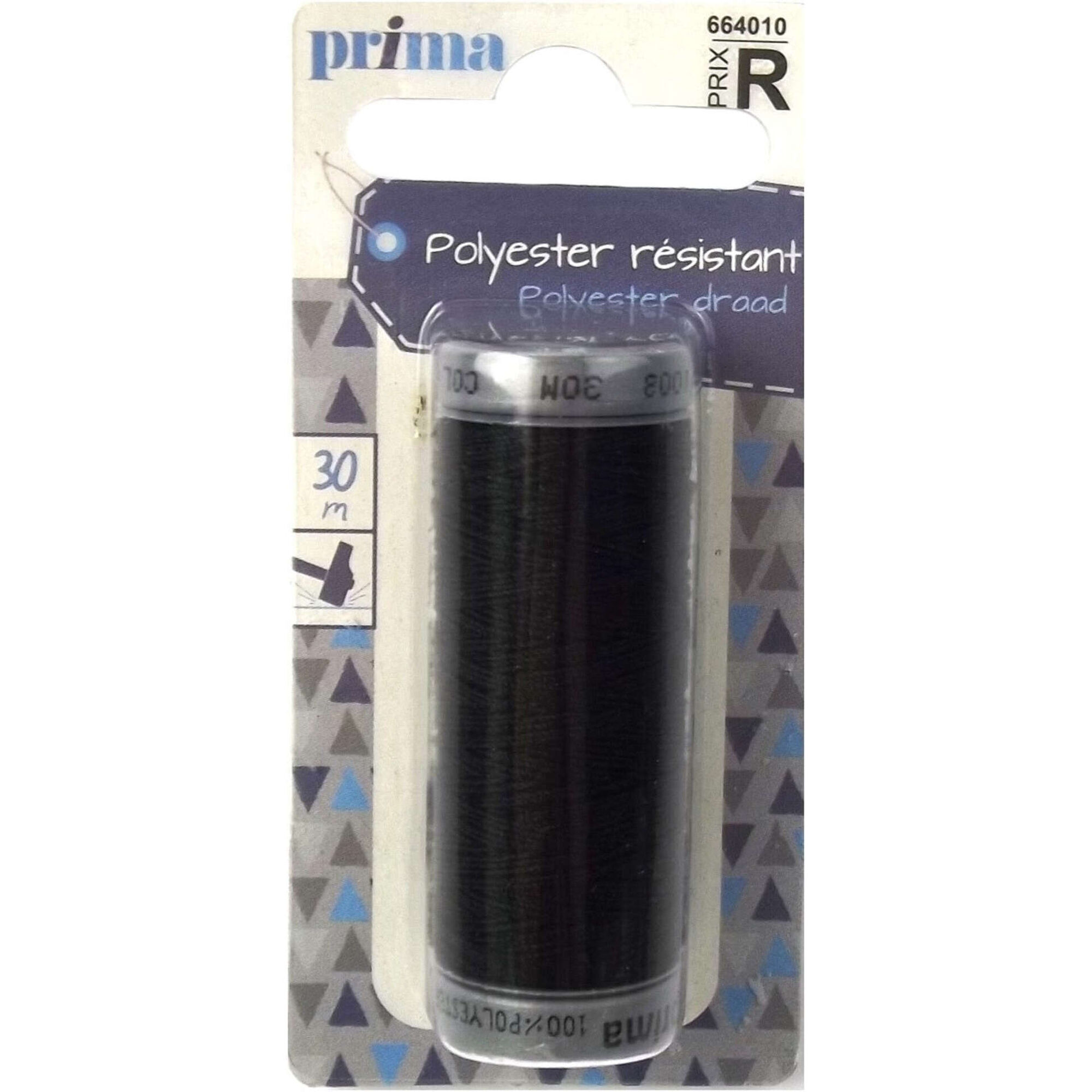 Linha Poli&eacute;ster 200m Preto Prima