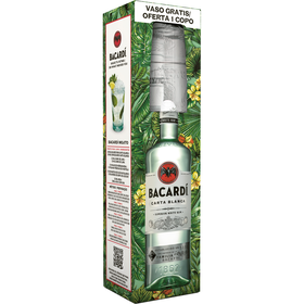 Rum Bacardi Carta Blanca com Oferta Copo Rum Bacardi Carta Blanca com Oferta Copo