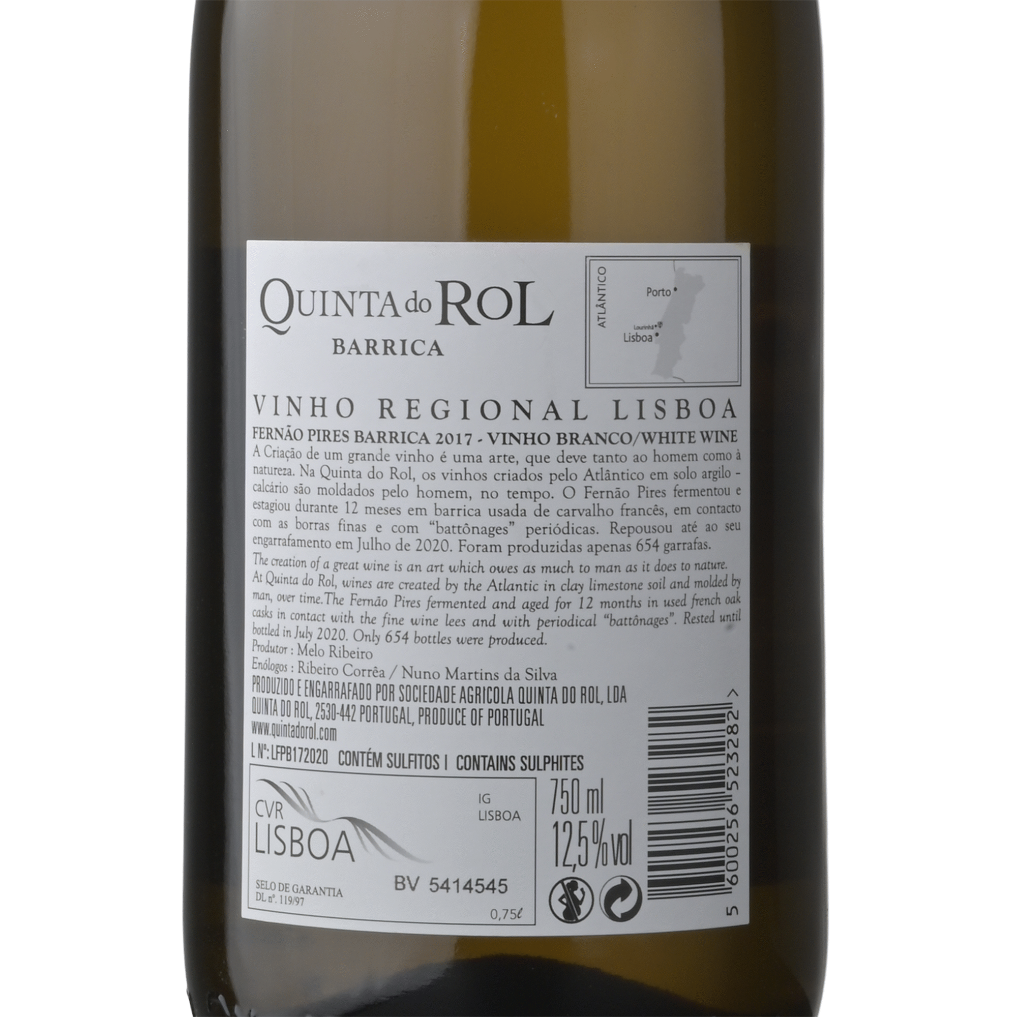 Quinta do Rol Fern&atilde;o Pires Barrica Lisboa Vinho Branco