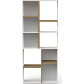 Estante Decorativa 78x36x183cm Branca e Carvalho Access