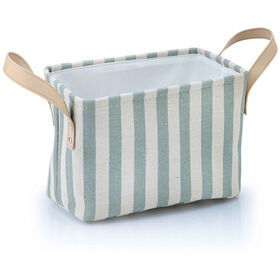 Cesto Retangular Tecido com Riscas 27x17x18cm Kasa