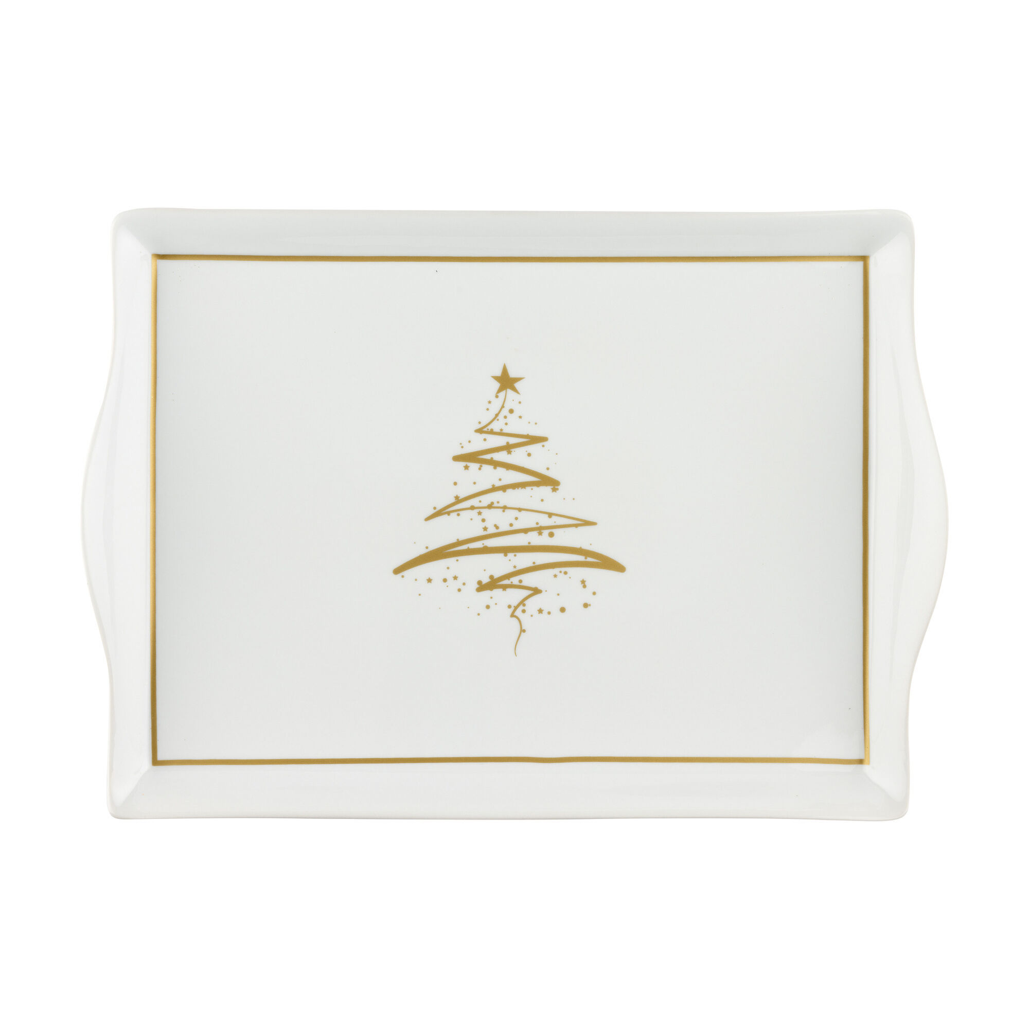 Travessa Retangular 40x28cm Tree Dourado