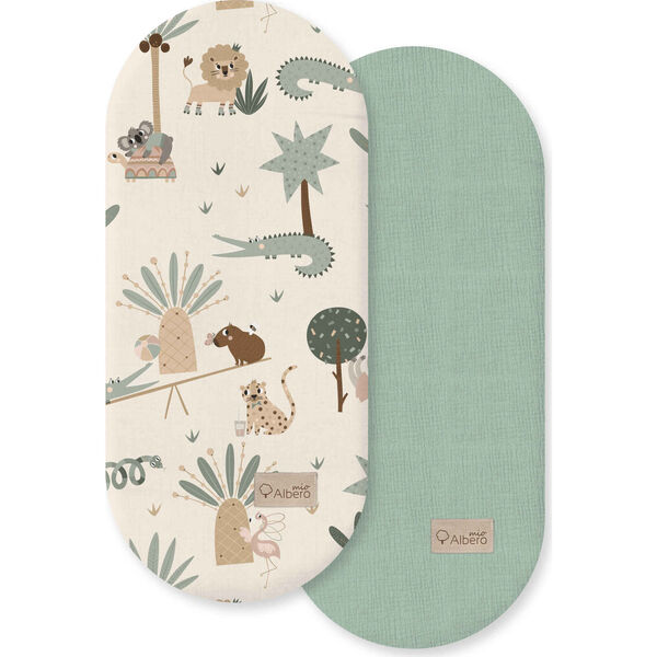 Conjunto 2 Lençóis para Alcofa Animais da Selva Twinko