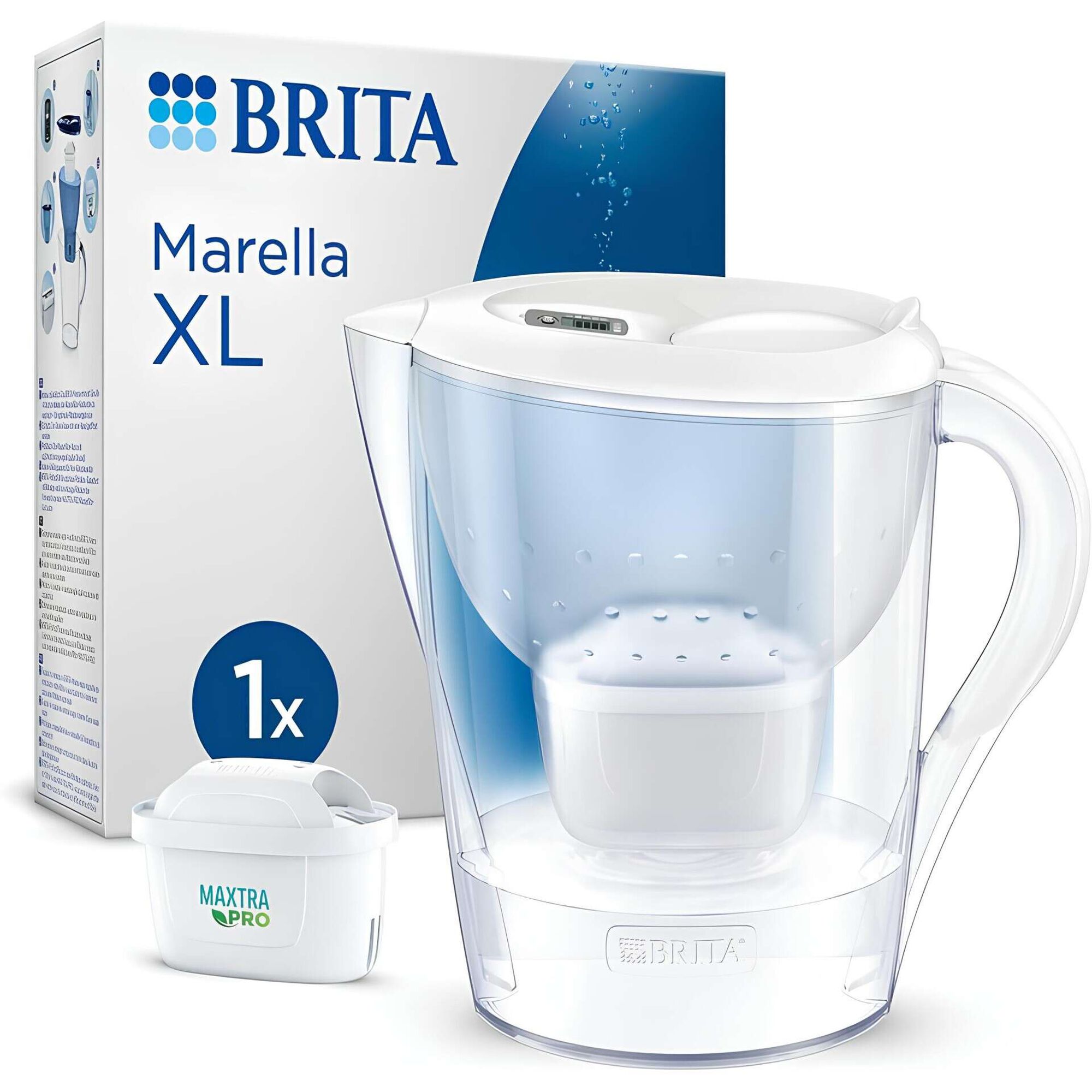 Conjunto Jarro de Filtrar 3,5L Marella Branco e 1 Filtro Maxtra Pro All-In-1 Brita