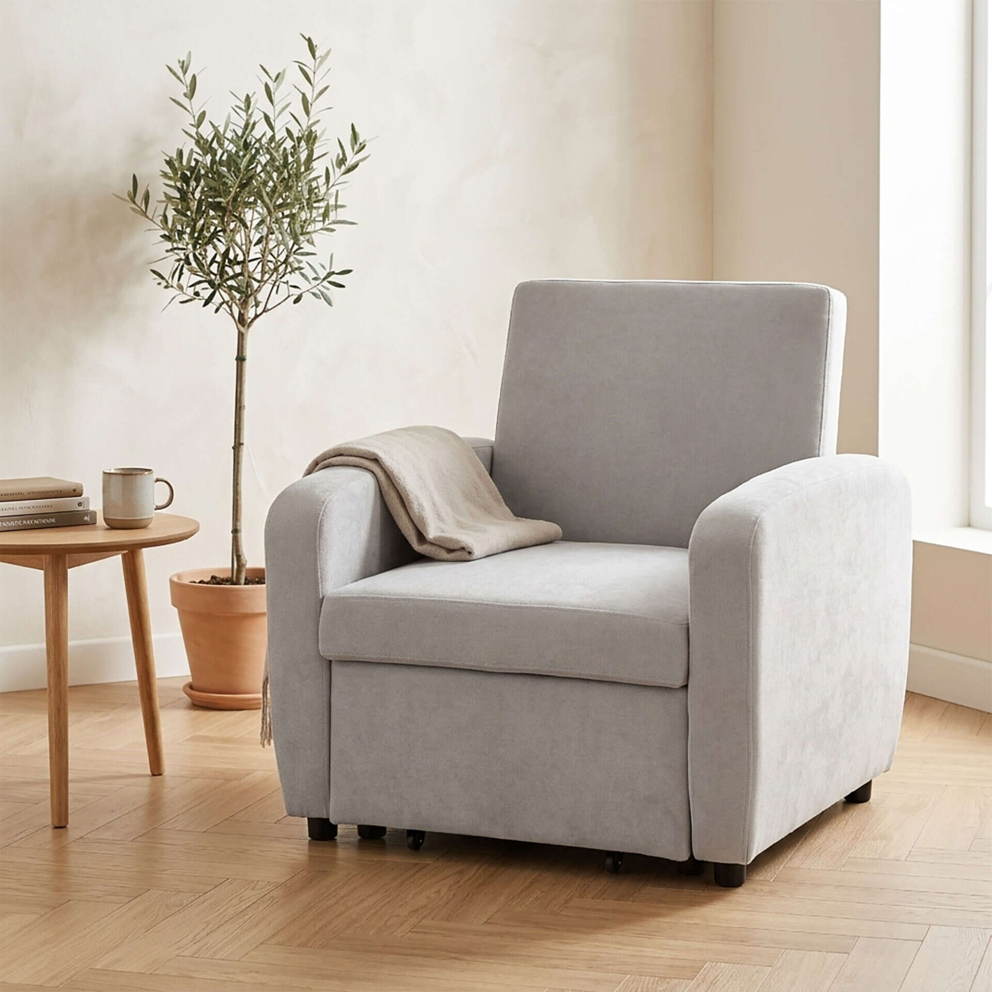 Poltrona Cama 4 em 1 Cinza Kasa