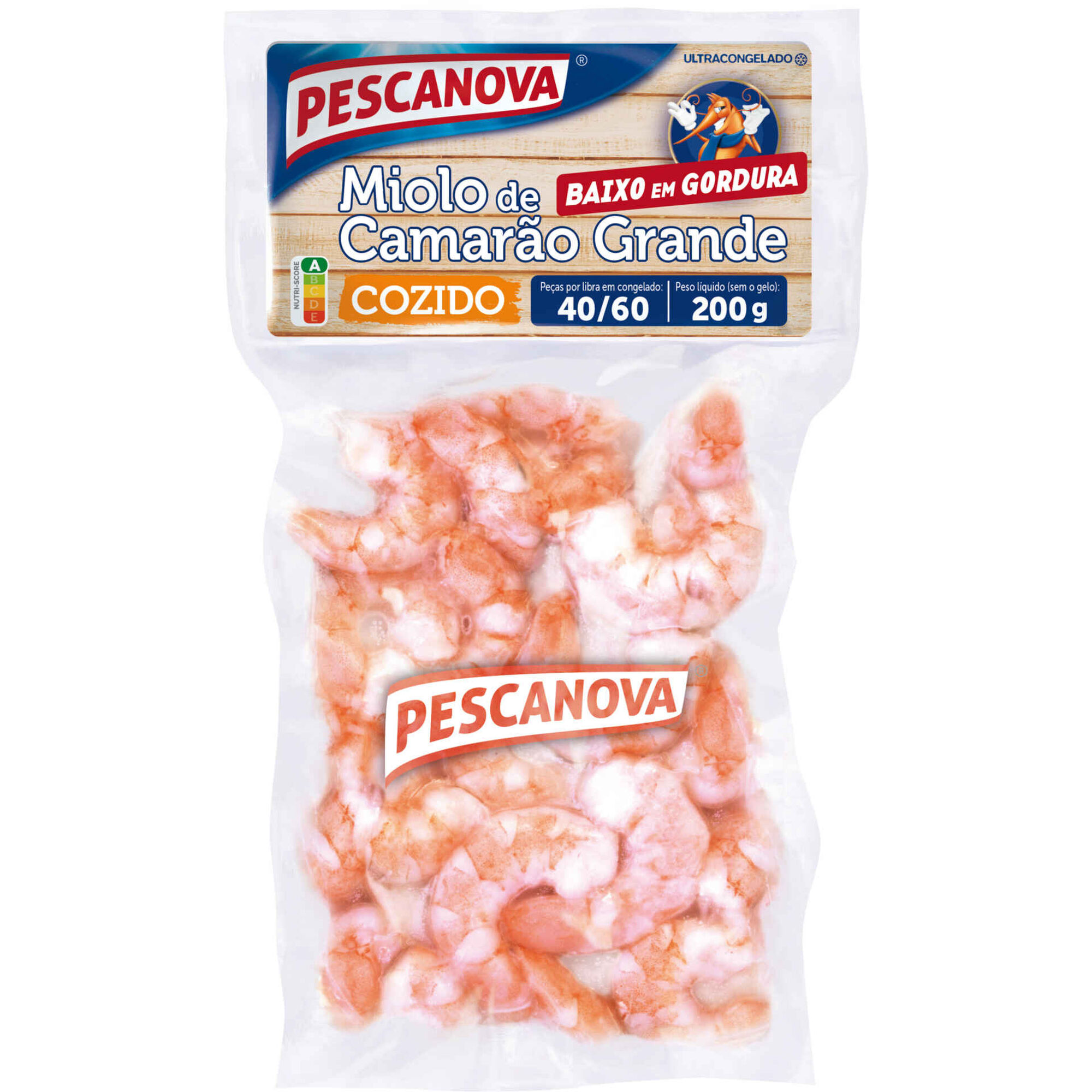 Miolo de Camarão Cozido 40/60 Ultracongelado