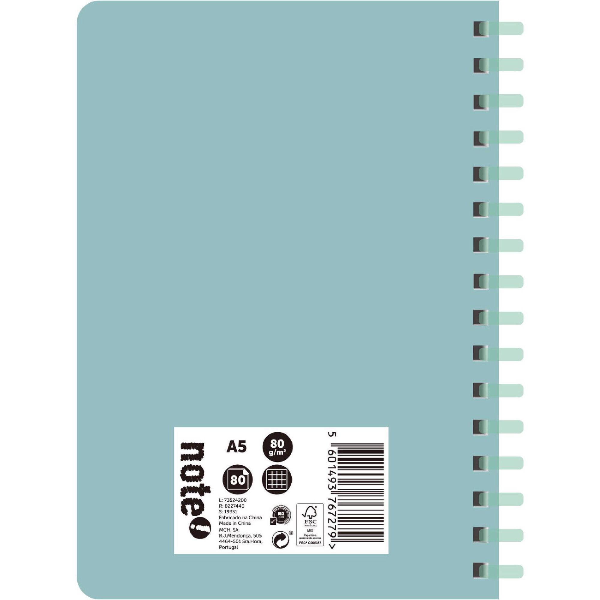 Caderno Espiral A5 Quadriculado Soft (várias cores)