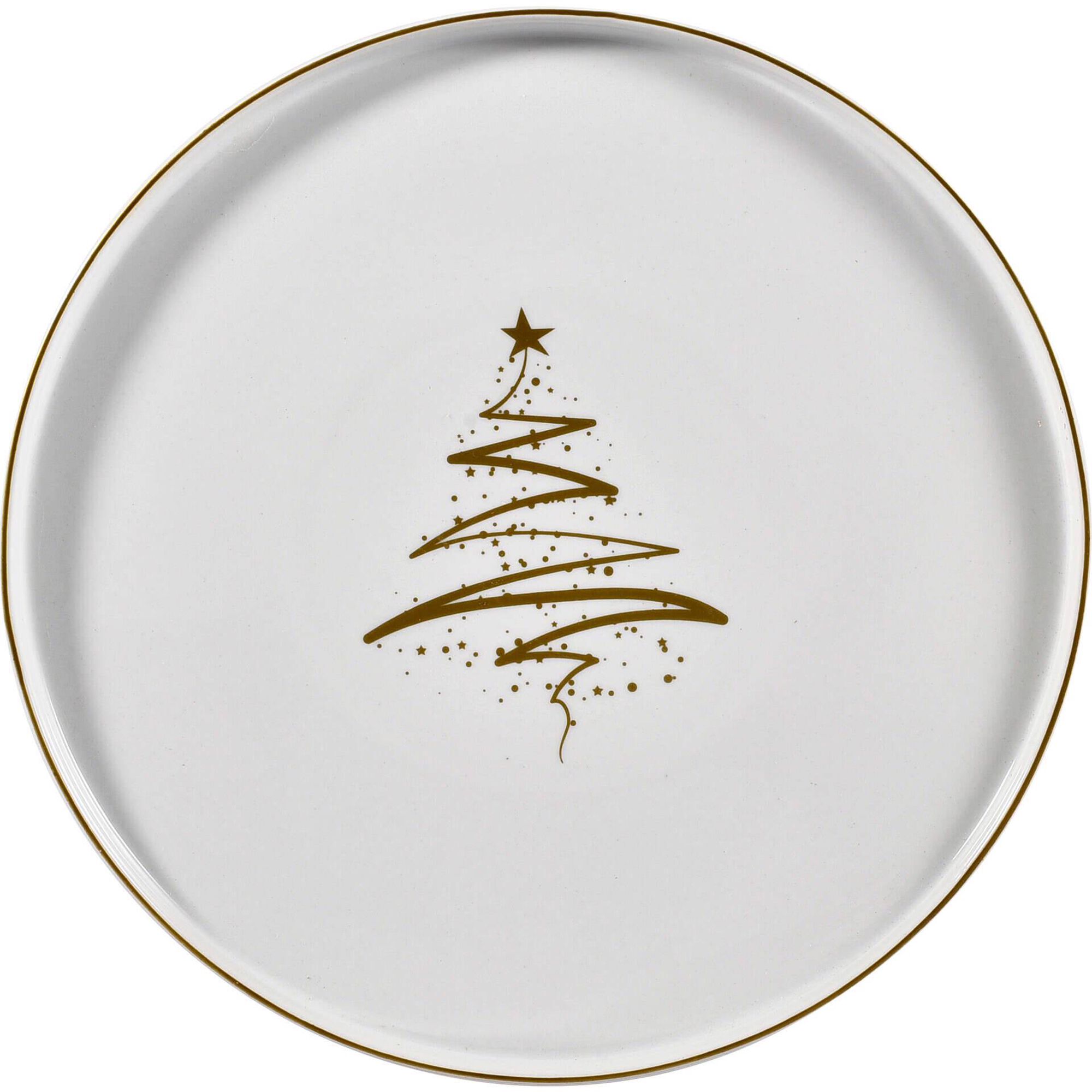 Prato Bolo 31cm Tree Dourado Kasa