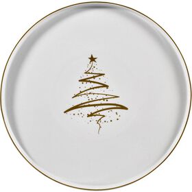 Prato Bolo 31cm Tree Dourado Kasa