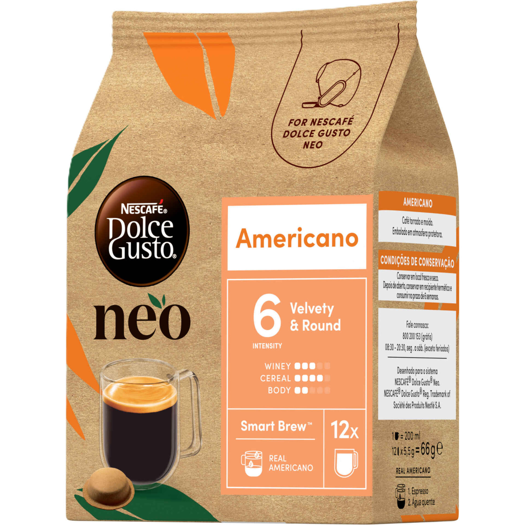 C&aacute;psulas de Caf&eacute; Americano Int 6 Nescaf&eacute; Dolce Gusto Neo