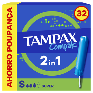 Tampão com Aplicador Compak Super Tampax