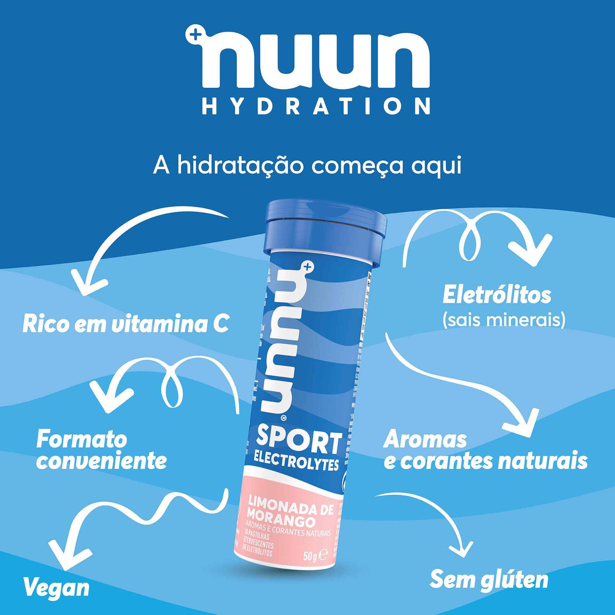 Pastilhas Efervescentes de Eletr&oacute;litos Morango-Lim&atilde;o Nuun