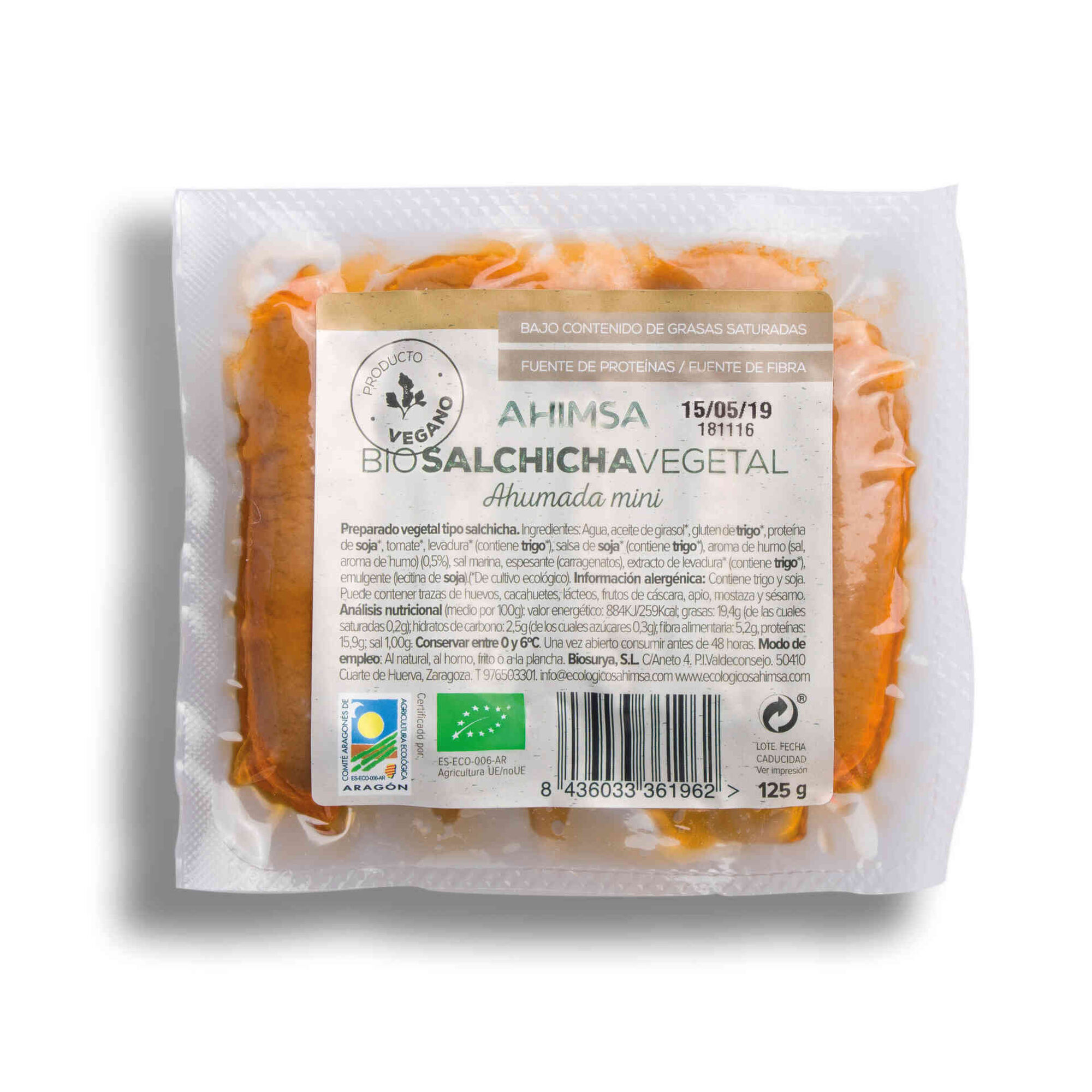 Salchichas Vegetais Mini Biológicas Salchichas Vegetais Mini Biológicas